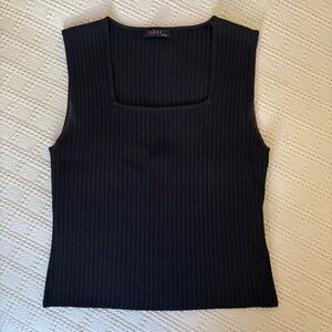 Vintage Black Ribbed Top